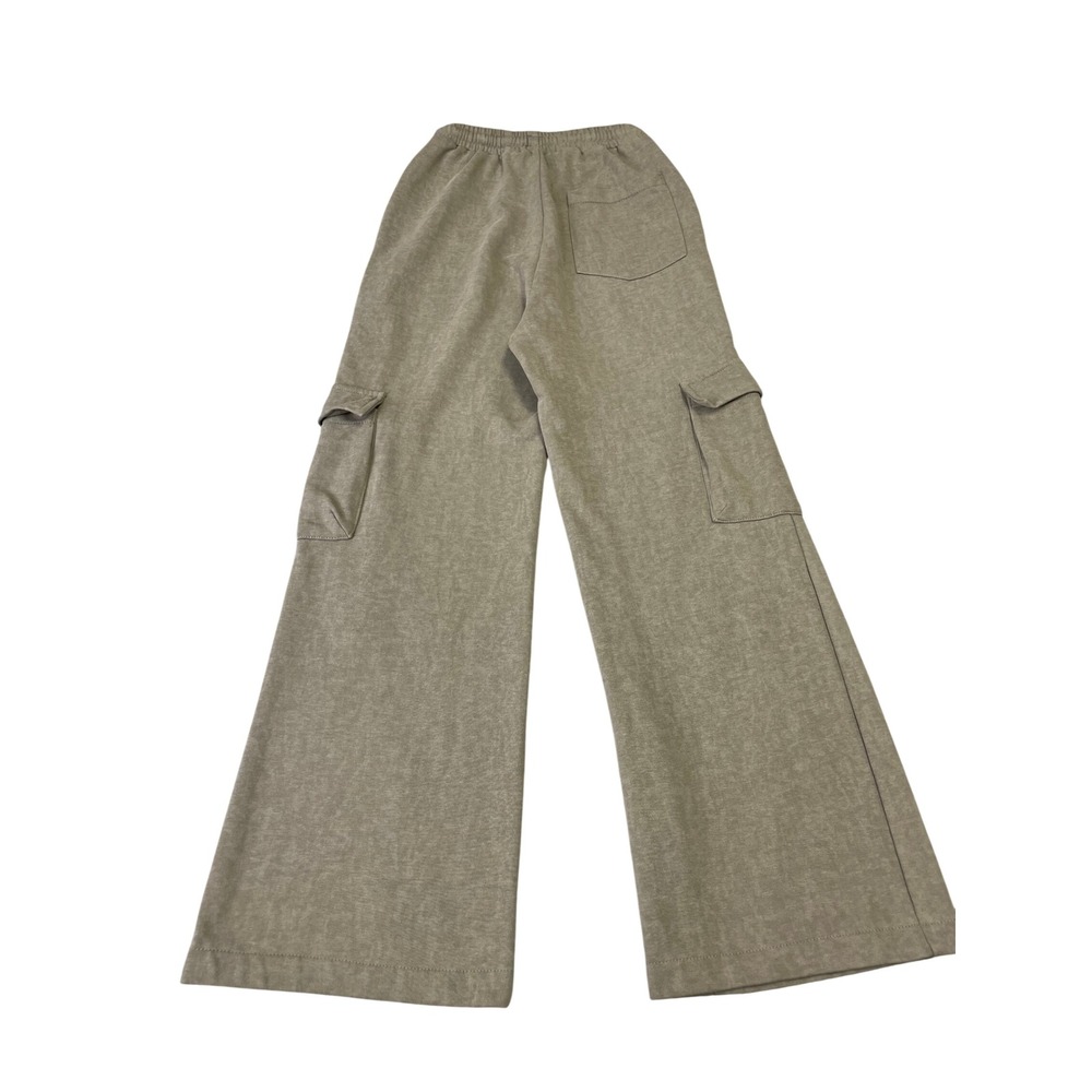 Mii Design By Korea Cargo Sweatpants S Wide Leg Joggers Olive Tan - Picture 2 of 16